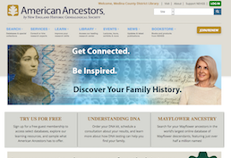 American Ancestors landing page