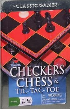 Picture of the Checkers Chess and Tic Tac Toe game box